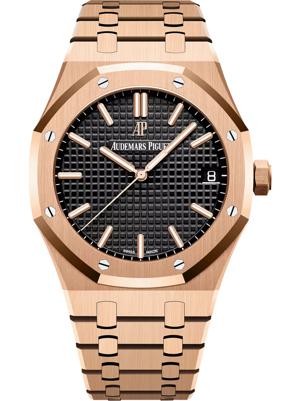 [15500OR.OO.1220OR.01] Royal Oak 15500 Pink Gold / Black