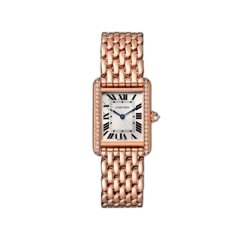 [WJTA0020] Tank Louis Cartier Small Manual Rose Gold - Diamond / Silver / Bracelet