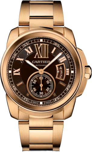 [W7100040] Calibre de Cartier 42 Pink Gold / Chocolate / Bracelet