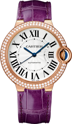 [WE900551] Ballon Blue de Cartier 36 Automatic Pink Gold / Diamonds / Purple
