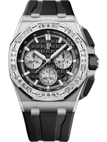 [26424BC.ZZ.D002CA.01] Royal Oak Offshore 43 White Gold - Baguette / Black