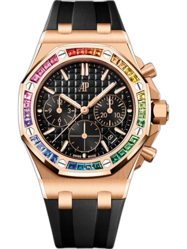 [26236OR.YY.D002CA.01] Royal Oak OffShore 26231 Lady Chronograph Pink Gold - Rainbow / Black