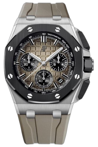 [26420SO.OO.A600CA.01] Royal Oak Offshore 43 Stainless Steel / Ceramic / Taupe