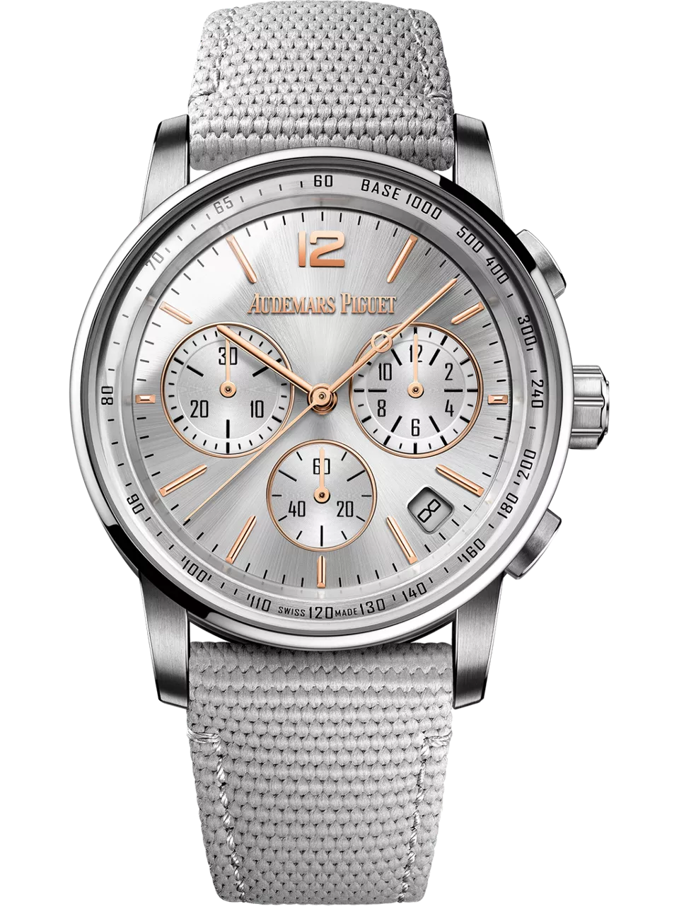 [26393CR.OO.A008KB.01] CODE 11.59 Chronograph Selfwinding White Gold / Rose Gold / Silver / Fabric