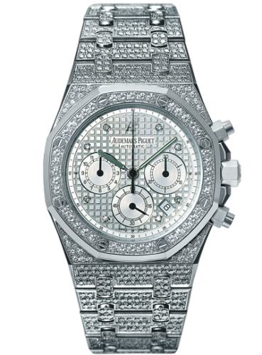 [25967BC.ZZ.1185BC.01] Royal Oak Chronograph 39 White Gold / Diamond / Silver