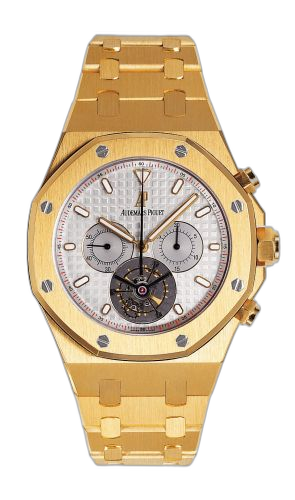 [25977BA.OO.1205BA.01] Royal Oak Tourbillon Chronograph Yellow Gold / Silver