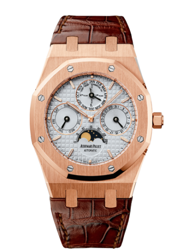 [26252OR.OO.D092CR.02] Royal Oak Perpetual Calendar Pink Gold / Silver / Strap