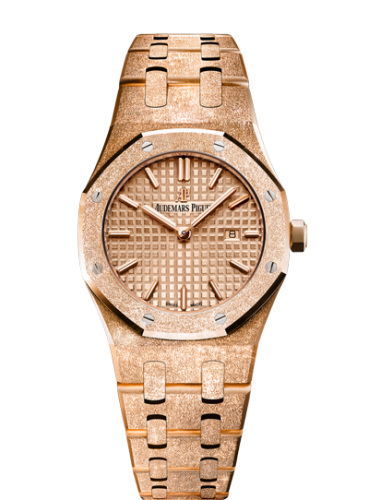 [67653OR.GG.1263OR.02] Royal Oak 67653 Quartz Frosted Pink Gold / Pink / Bracelet
