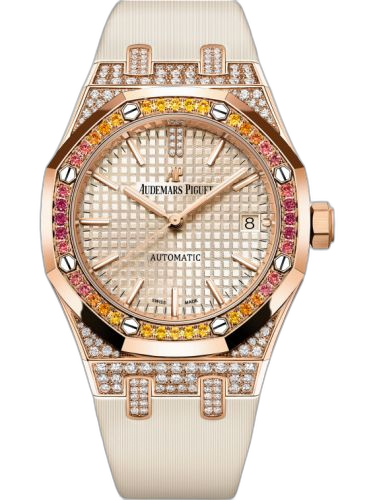 [15452OR.ZY.D038VE.01] Royal Oak Selfwinding 37 Pink Gold / Sapphire / Beige
