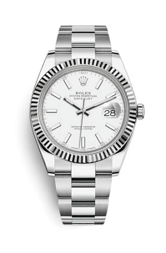 [126334-0009] Datejust 41 Stainless Steel Fluted / Oyster / White