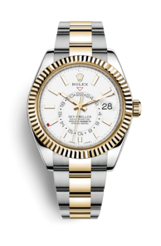 [326933-0009 (aka: M326933-0009)] Sky-Dweller Stainless Steel / Yellow Gold / White / Oyster