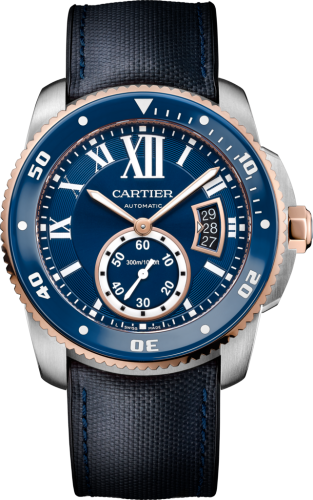 [W2CA0008] Calibre de Cartier Diver Stainless Steel / Pink Gold / Blue / Rubber