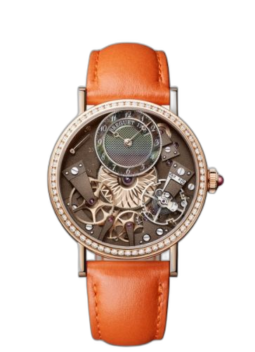 [7038BR/CT/3V6/D00D] Tradition Dame 7038 Automatique Rose Gold - Diamond / Black MOP