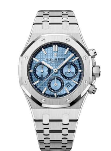 [26317BC.OO.1256BC.01] Royal Oak Chronograph 38 White Gold / Light Blue