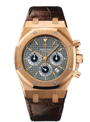 [26022OR.OO.D098CR.02] Royal Oak 26022 Chronograph Pink Gold / Brown / Strap