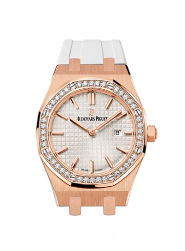[67651OR.ZZ.D010CA.01] Royal Oak 67651 Quartz Pink Gold / Silver / Rubber