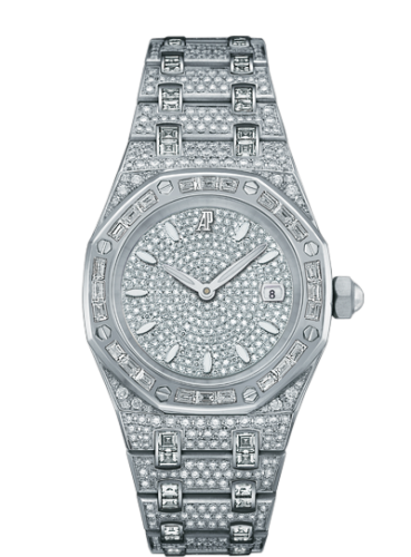 [67604BC.ZZ.1211BC.01] Royal Oak 67604 Quartz White Gold / Diamond / Diamond / Bracelet