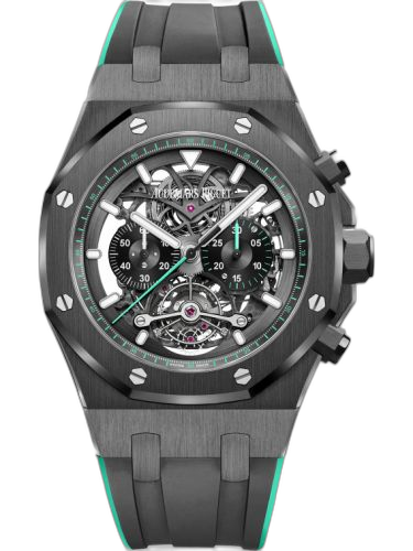 [26343CE.OO.D002CA.03] Royal Oak Tourbillon Chronograph Openworked Ceramic / Green