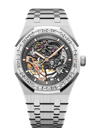 [15412BC.ZZ.1220BC.01] Royal Oak 41 Double Balance Wheel Openworked White Gold / Baguette