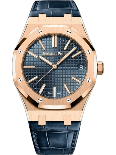 [15510OR.OO.D315CR.02] Royal Oak Selfwinding 41 Pink Gold / Blue / Strap