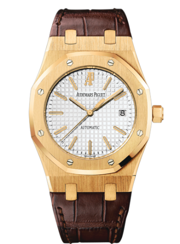 [15300BA.OO.D088CR.01] Royal Oak 15300 Yellow Gold / Silver/ Strap