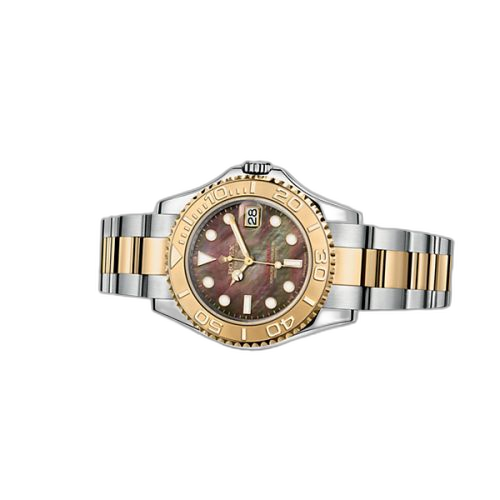 [168623-0018] Yacht-Master 35 Rolesor Black Mother of Pearl