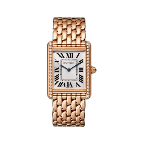 [WJTA0021] Tank Louis Cartier Large Manual Rose Gold - Diamond / Silver / Bracelet