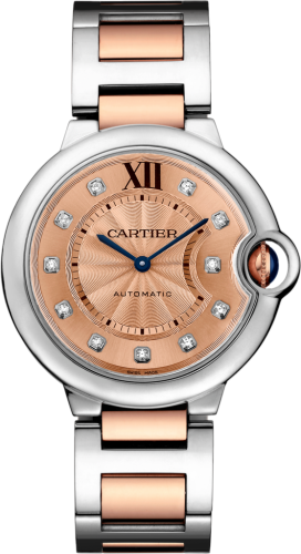 [WE902054] Ballon Blue de Cartier 36 Automatic Stainless Steel / Pink Gold / Champagne / Bracelet
