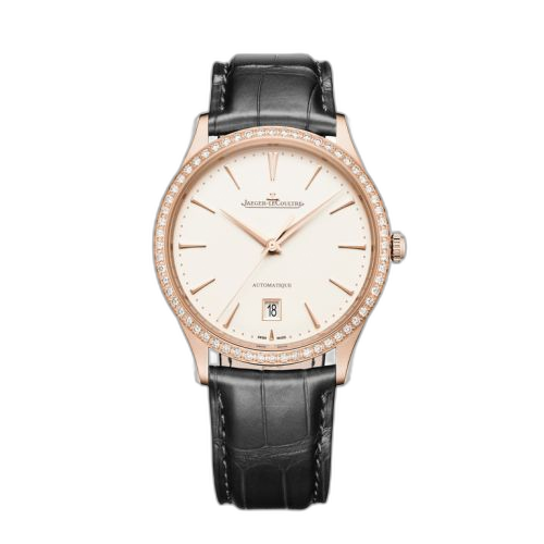 [1232502 (aka: Q1232502)] Master Ultra Thin Date Pink Gold - Diamond / Eggshell / Alligator