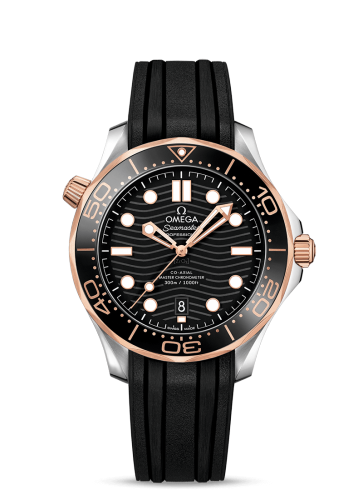 [210.22.42.20.01.002 (aka: 21022422001002)] Seamaster Diver 300M Master Co-Axial 42 Stainless Steel / Sedna Gold / Black / Rubber