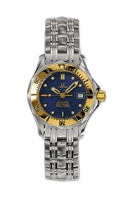 [2482.80.00 (aka: 24828000)] Seamaster Diver 300M Quartz 28 Stainless Steel / Yellow Gold / Blue / Bracelet