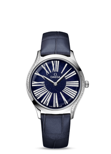 [428.58.36.60.53.001 (aka: 42858366053001)] De Ville Trésor 36 Canopus Gold / Aventurine Roman / Alligator