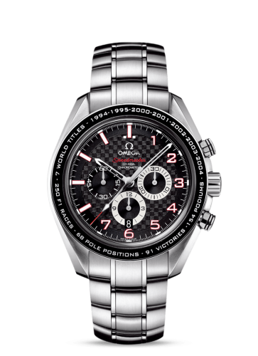 [321.30.44.50.01.001 (aka: 32130445001001)] Speedmaster Co-Axial 44.25 Stainless Steel / Carbon / Bracelet / Schumacher the Legend