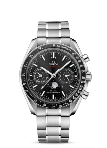 [304.30.44.52.01.001 (aka: 30430445201001)] Speedmaster Moonphase Chronograph Master Chronometer Stainless Steel / Black / Bracelet