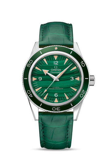 [234.93.41.21.99.001 (aka: 23490412199001, 23493412199001)] Seamaster 300 Co-Axial Master Chronometer Platinum / Malachite