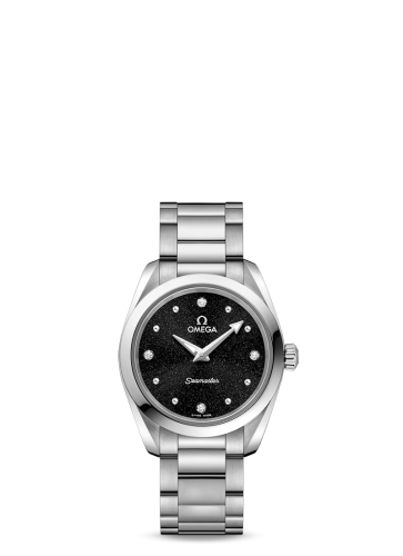 [220.10.28.60.51.001 (aka: 22010286051001)] Seamaster Aqua Terra 150M Quartz 28 Stainless Steel / Black / Bracelet