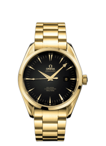 [2102.50.00] Seamaster Aqua Terra 150M Co-Axial 42.2 Yellow Gold / Black / Bracelet