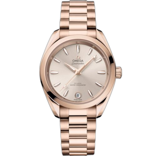 [220.50.34.20.09.001 (aka: 22050342009001)] Seamaster Aqua Terra 150M Shades Master Chronometer 34 Sedna Gold / Rose / Bracelet