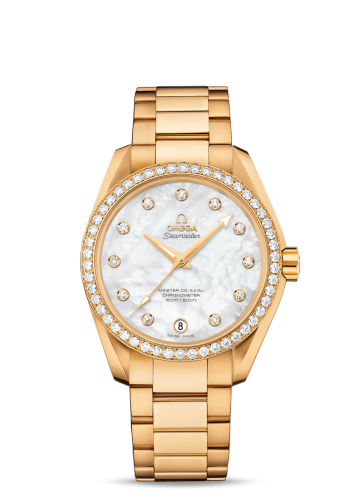 [231.55.39.21.55.002 (aka: 23155392155002)] Seamaster Aqua Terra 150M Master Co-Axial 38.5 Yellow Gold / Diamond / MOP / Bracelet
