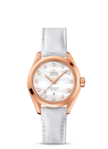 [231.53.34.20.55.001 (aka: 23153342055001)] Seamaster Aqua Terra 150M Master Co-Axial 34 Sedna Gold / MOP