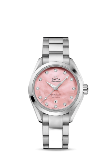 [231.10.34.20.57.003 (aka: 23110342057003)] Seamaster Aqua Terra 150M Master Co-Axial 34 Stainless Steel / Pink MOP / Bracelet