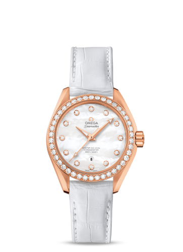 [231.58.34.20.55.003 (aka: 23158342055003)] Seamaster Aqua Terra 150M Master Co-Axial 34 Sedna Gold / Diamond / MOP