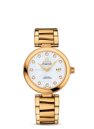 [425.60.34.20.55.002 (aka: 42560342055002)] Ladymatic Co-Axial 34 Yellow Gold / MOP / Bracelet