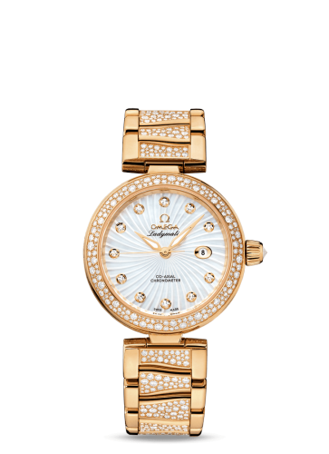 [425.65.34.20.55.006 (aka: 42565342055006)] LadyMatic Co-Axial 34 Yellow Gold / Diamond / MOP / Diamond Bracelet