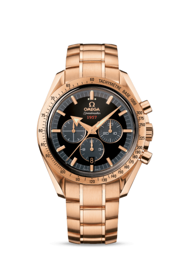 [321.50.42.50.01.001 (aka: 32150425001001)] Speedmaster Broad Arrow 1957 Red Gold / Black / Bracelet