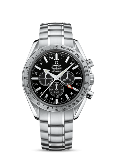 [3581.50.00 (aka: 35815000)] Speedmaster Broad Arrow Co-Axial GMT Stainless Steel / Black / Bracelet