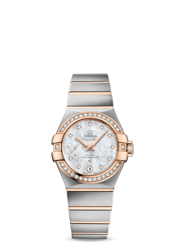 [127.25.27.20.55.001 (aka: 12725272055001)] Constellation Co‑Axial Master Chronometer 27 Small Seconds Stainless Steel / Red Gold / Diamond / MOP