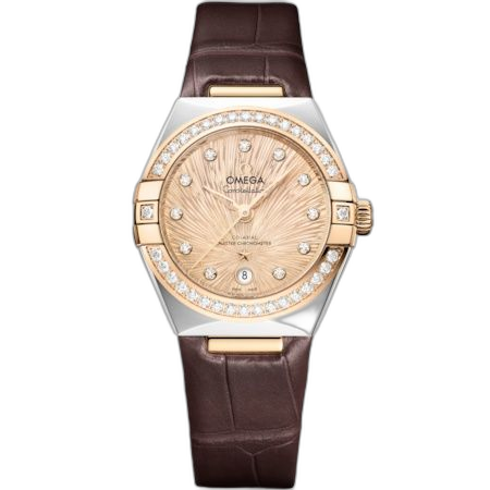 [131.28.29.20.58.001] Constellation Manhattan 29 Co-Axial Master Chronometer Stainless Steel - Moonshine Gold - Diamond / Champagne Supernova / Alligator