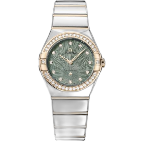 [131.25.28.60.60.001] Constellation Manhattan 28 Quartz Stainless Steel - Moonshine Gold - Diamond / Green Supernova