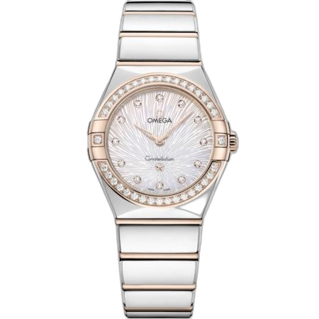 [131.25.28.60.55.003] Constellation Manhattan 28 Quartz Stainless Steel - Moonshine Gold - Diamond / MOP Supernova